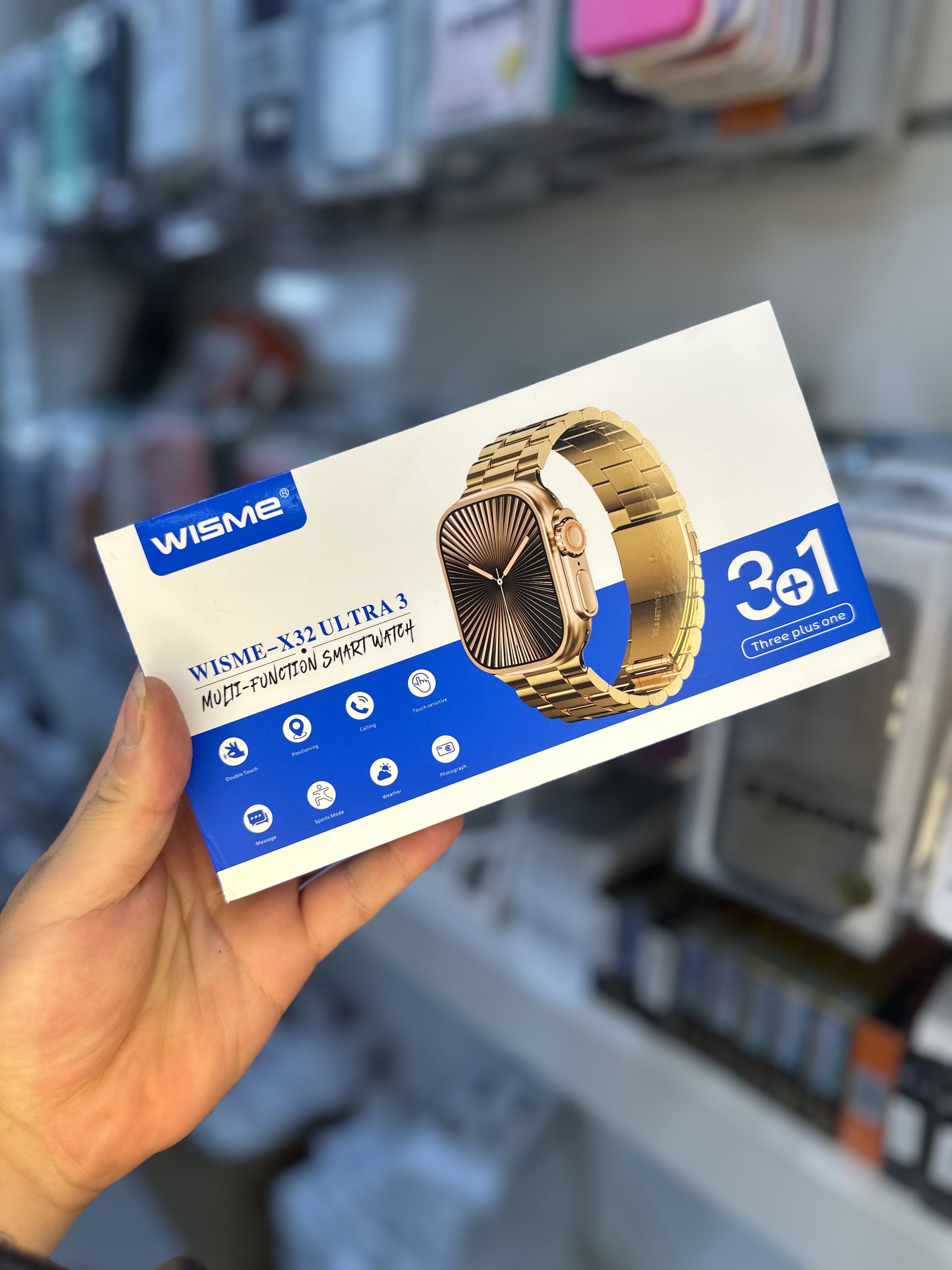 ساعت هوشمند WISME X32 ULTRA3 طلایی | پک ۳ بند | طرح اپل واچ اولترا | تماس و سنسور حرکتی